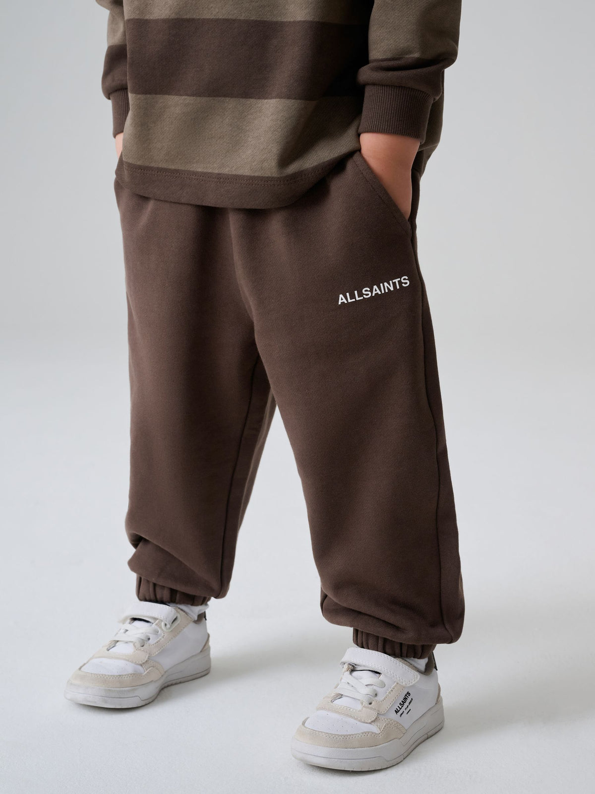 smALLSAINTS Brown Striped Rugby Top And Joggers Set
