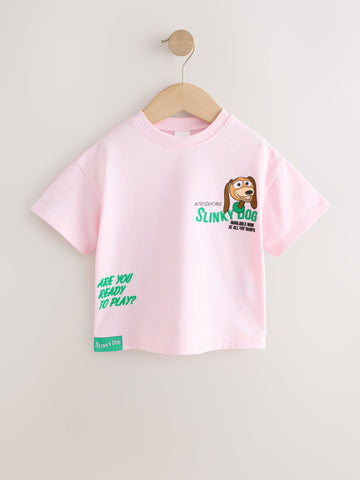Pale Pink Toy Story Slinky Dog Short Sleeve T-Shirt (3mths-7yrs)