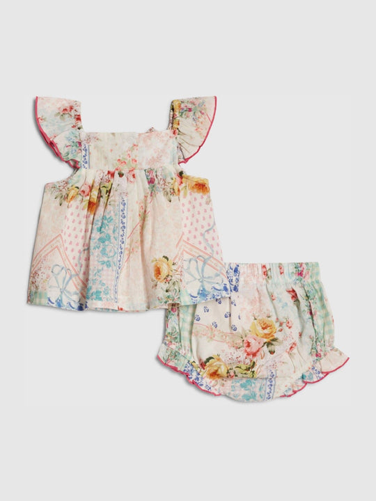 River Island Pink Cabbages & Roses Patchwork Bloomers Set