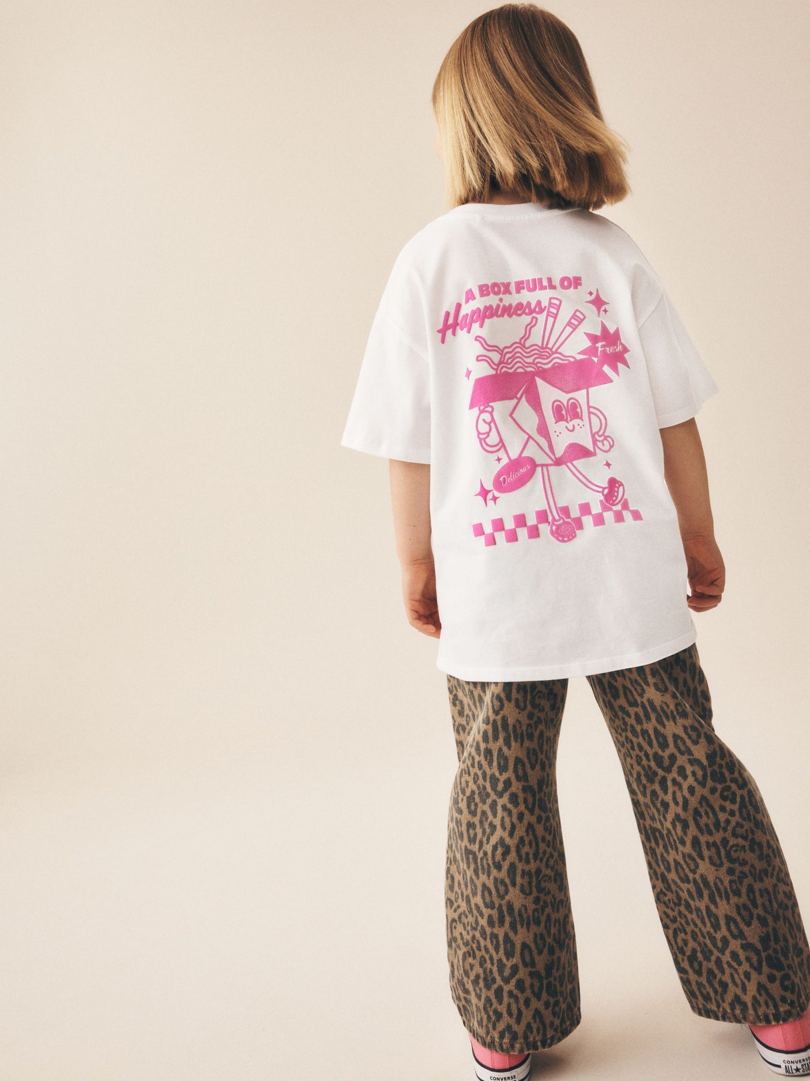 White Oversized Graphic Print T-Shirt (3-16yrs)
