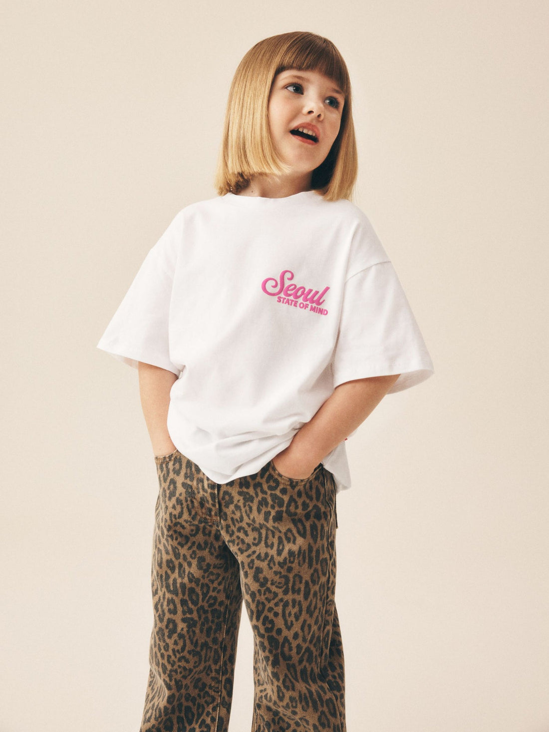 White Oversized Graphic Print T-Shirt (3-16yrs)