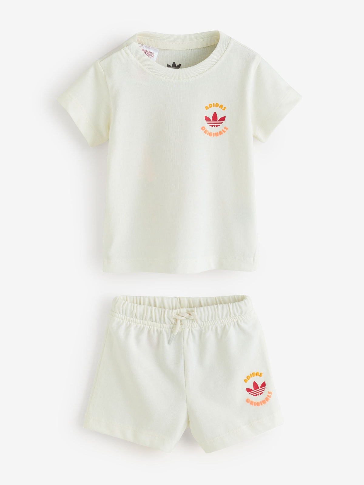 adidas Originals White Snack Graphic Little Kids Top and Shorts Set