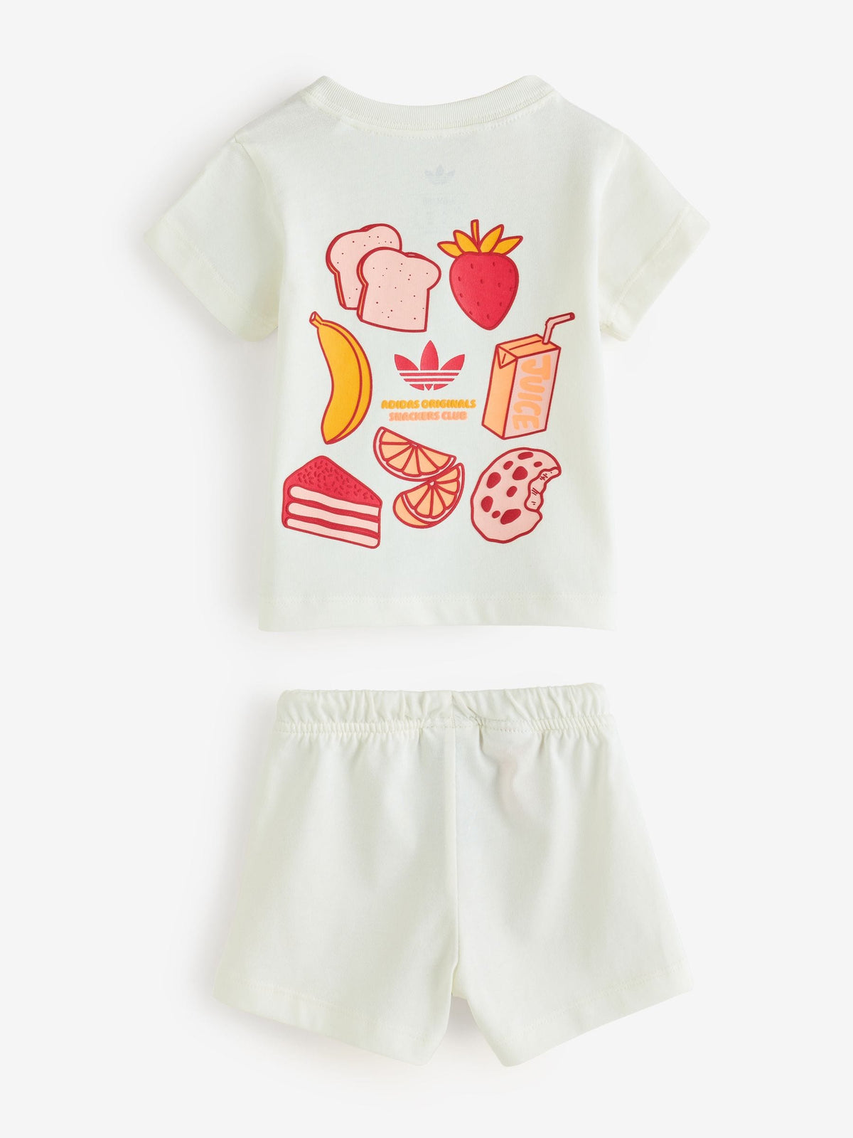 adidas Originals White Snack Graphic Little Kids Top and Shorts Set