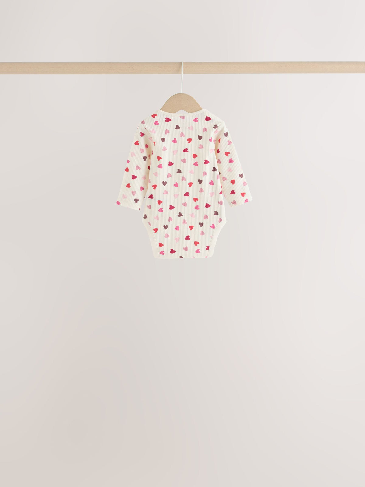 Red/Pink Bow Long Sleeve Baby Bodysuits 5 Pack