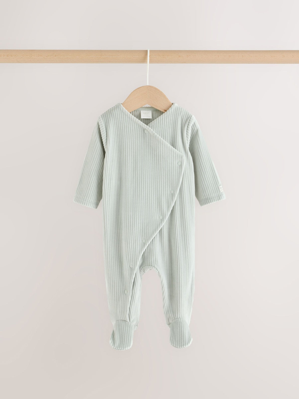 Blue Velour Baby Sleepsuits 2 Pack