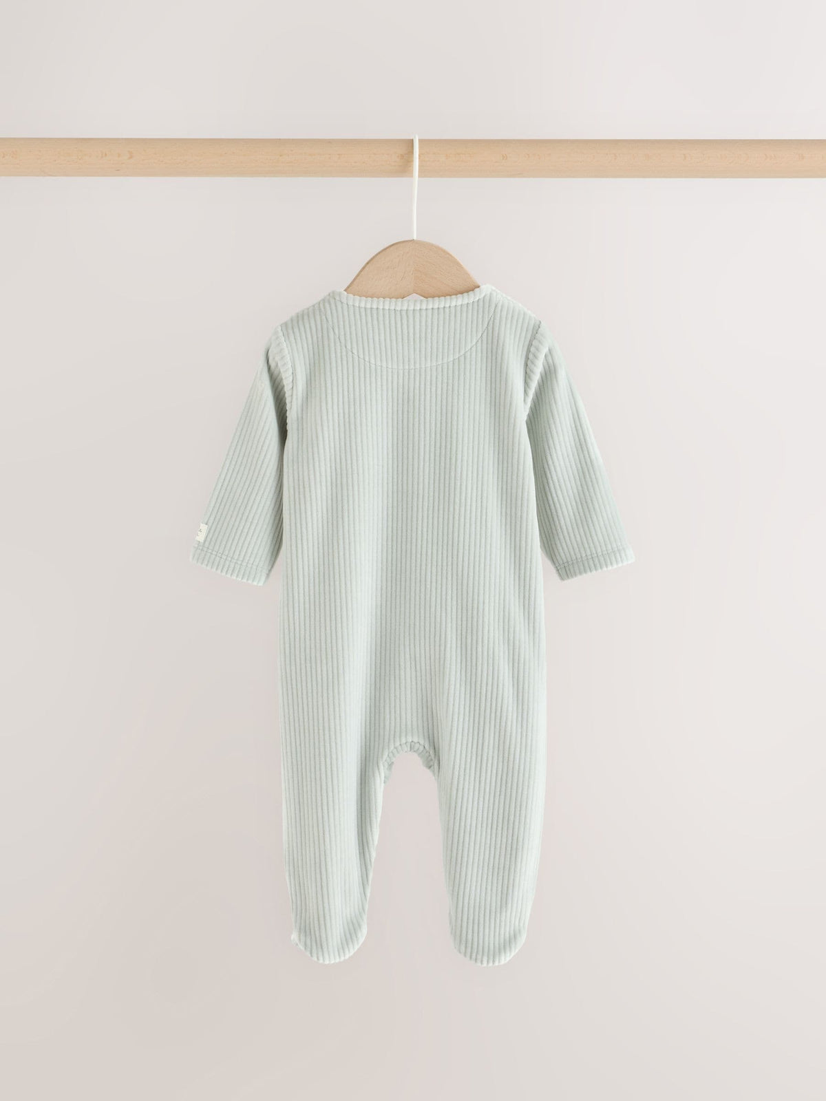 Blue Velour Baby Sleepsuits 2 Pack