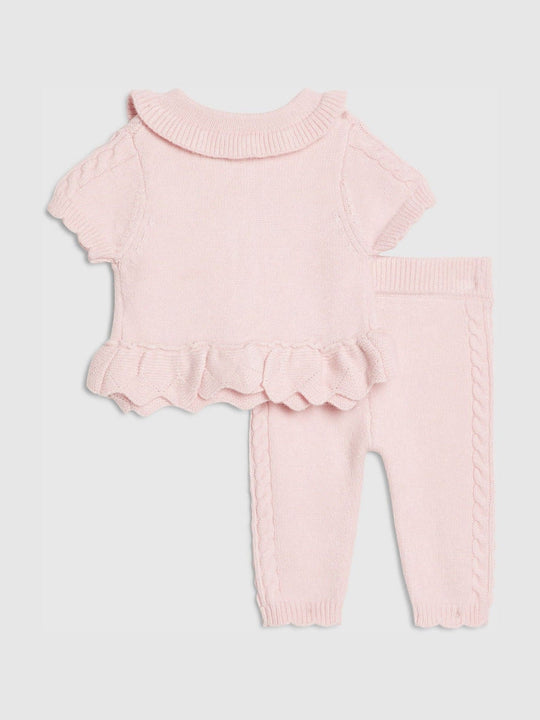 River Island Pink Peplum Cardigan & Leggings Set