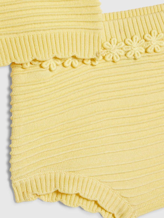 River Island Yellow Daisy Cardigan & Short Set