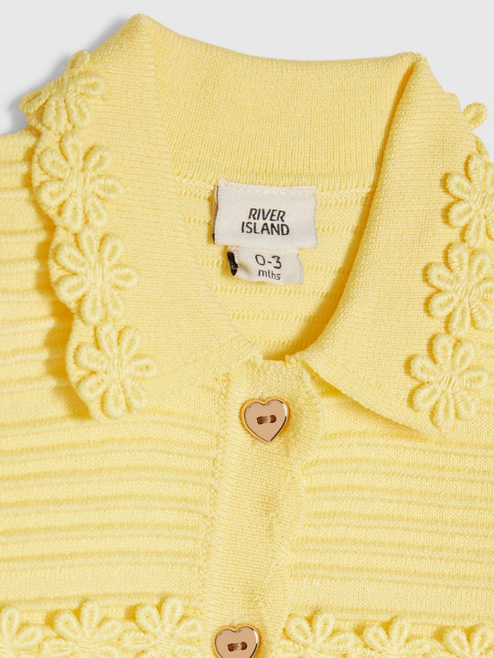 River Island Yellow Daisy Cardigan & Short Set