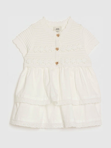 River Island White Knitted Broidery Dress