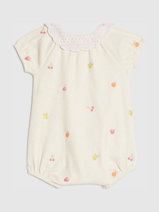 River Island Cream Collared Strawberry Romper
