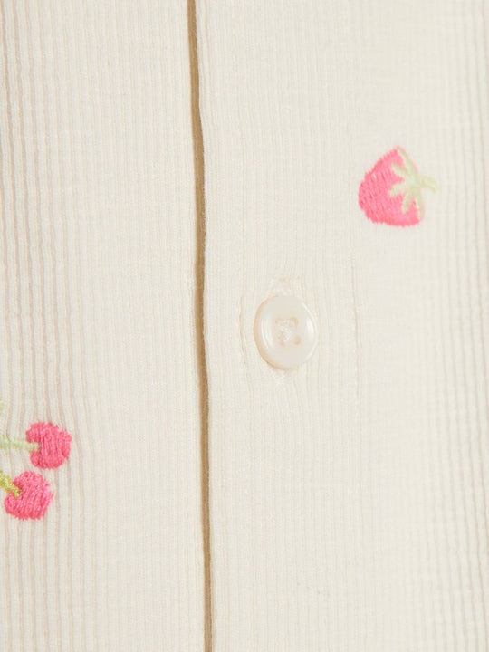 River Island Cream Collared Strawberry Romper