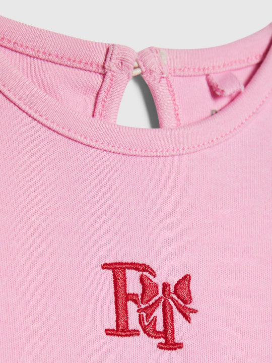 River Island Pink Frill Bodysuit & Gingham Leggings Set