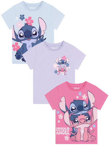 Character Blue Disney Lilo & Stitch T-Shirts 3 Pack
