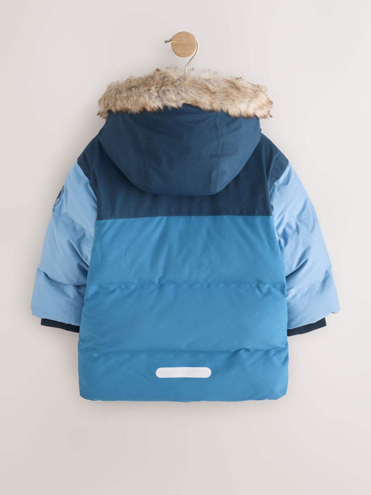 Blue Colour Block Waterproof Padded Coat (12mths-10yrs)