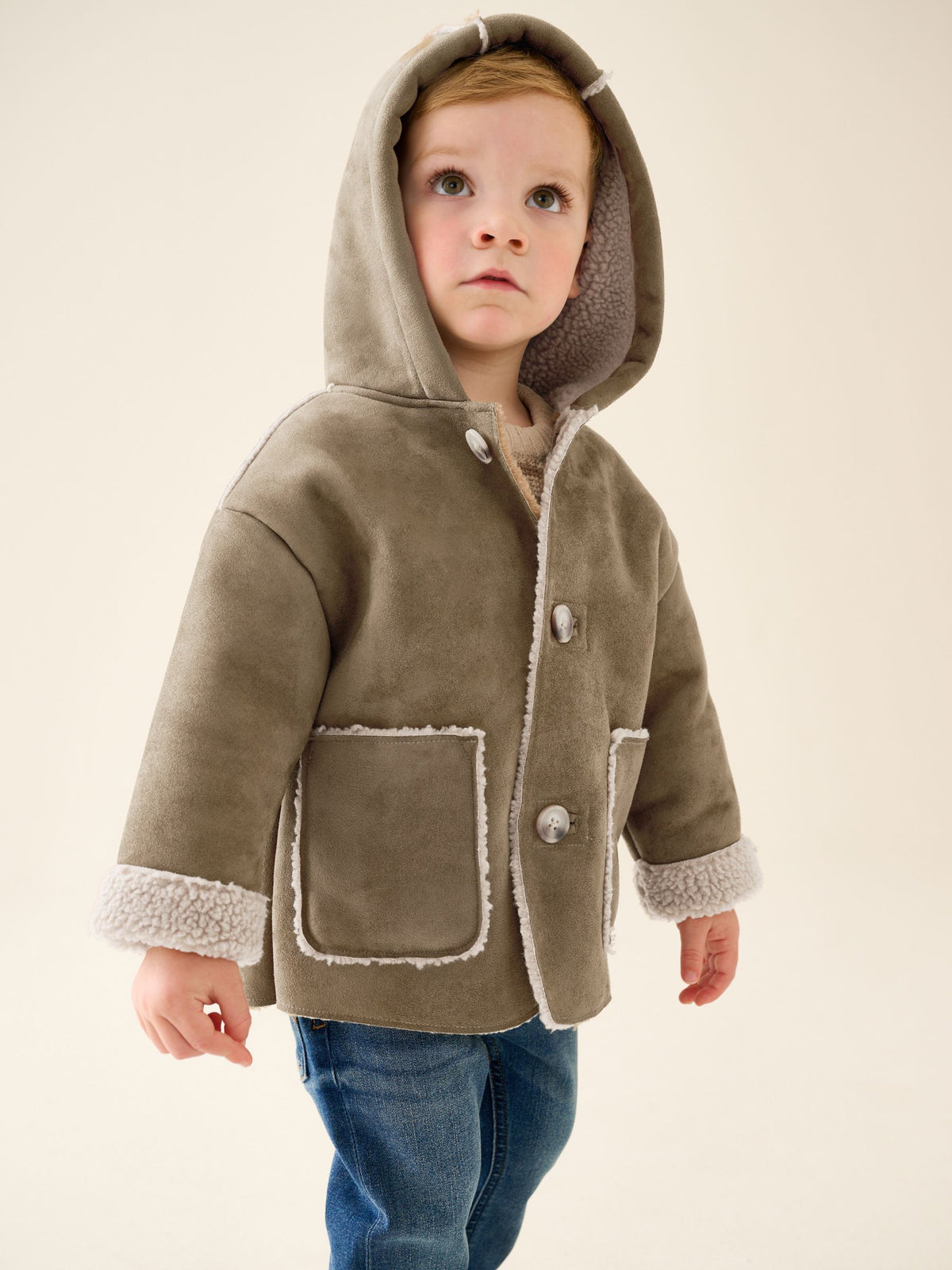 Tan Brown Faux Suede Coat (12mths-7yrs)