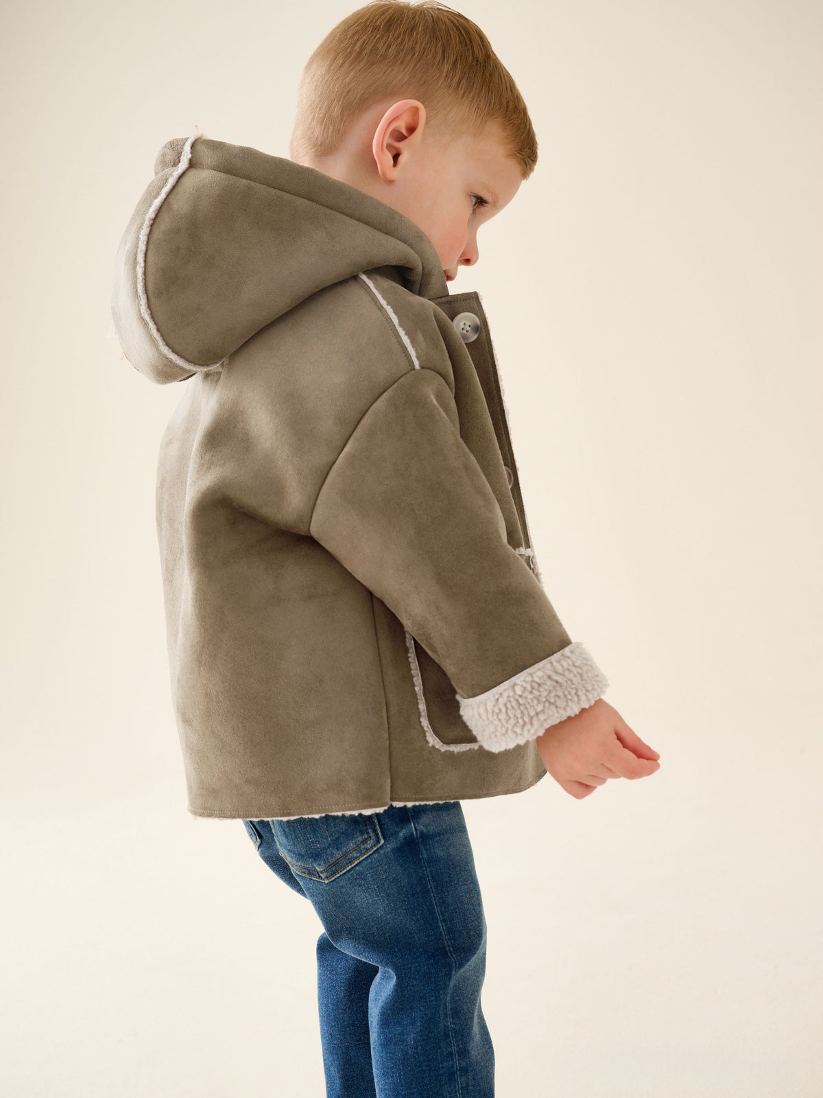 Tan Brown Faux Suede Coat (12mths-7yrs)