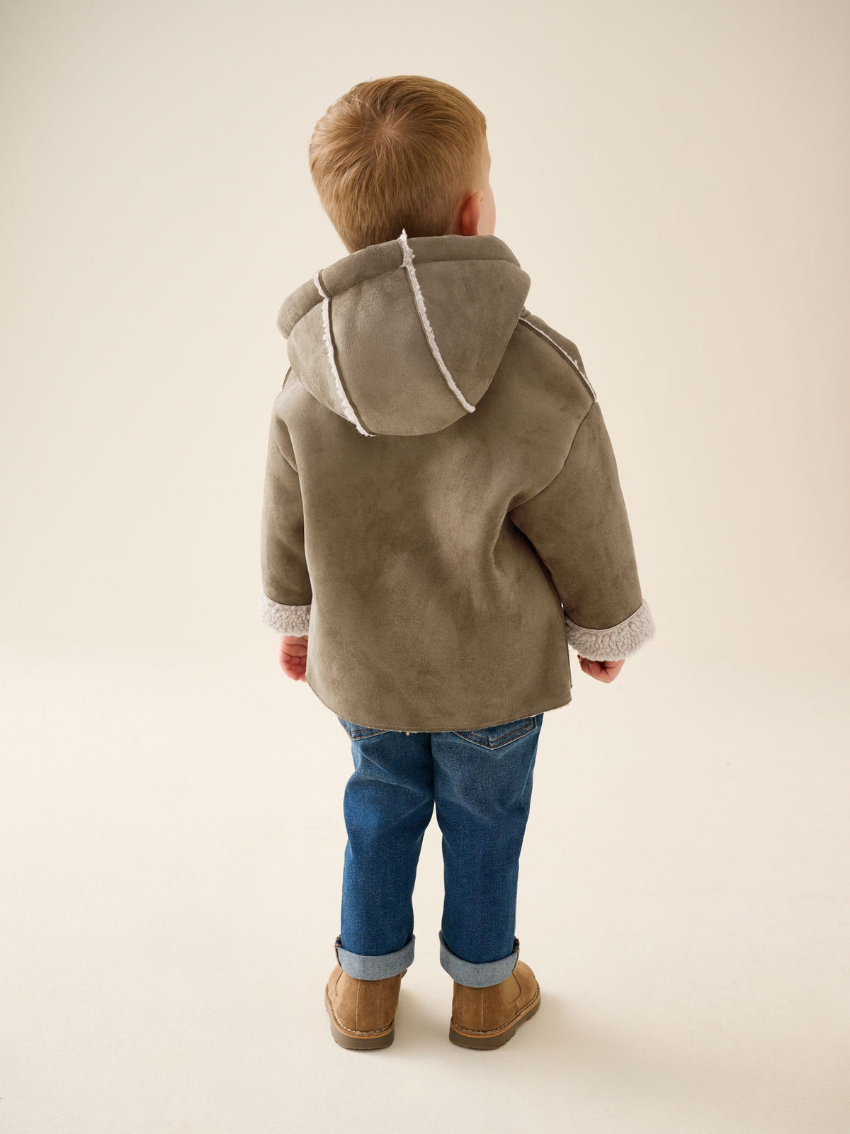 Tan Brown Faux Suede Coat (12mths-7yrs)