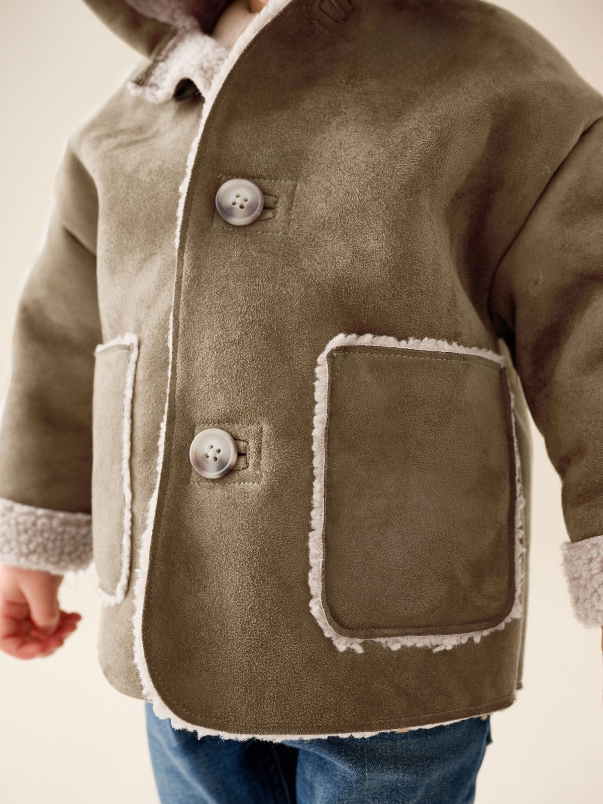 Tan Brown Faux Suede Coat (12mths-7yrs)