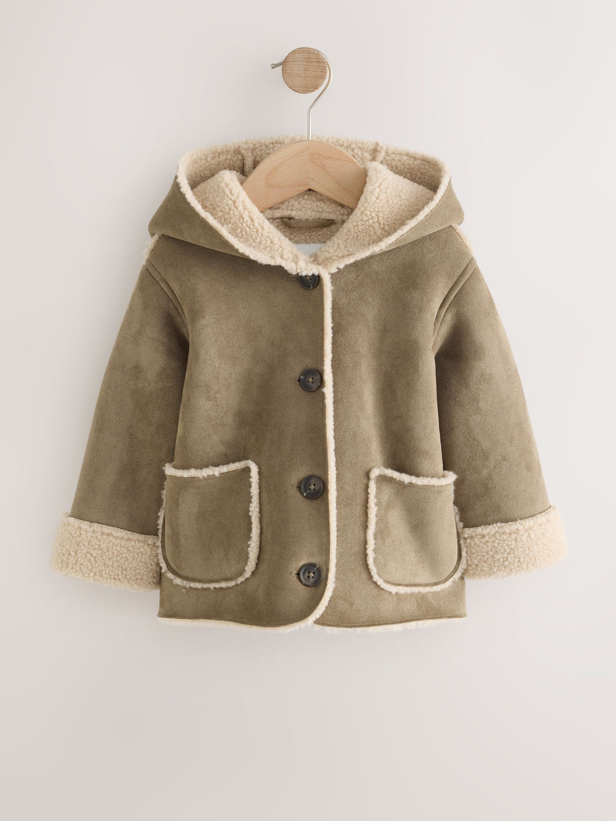 Tan Brown Faux Suede Coat (12mths-7yrs)