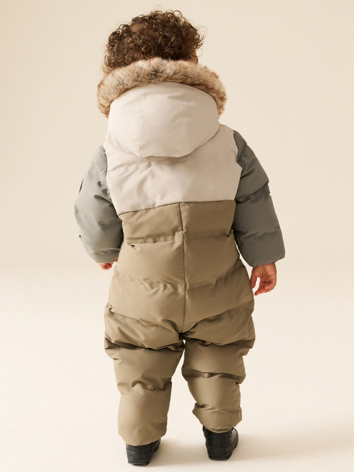 Neutral Colour Block Waterproof Padded Snowsuit (3mths-7yrs)