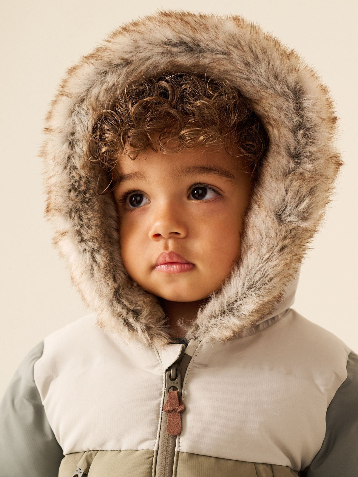Neutral Colour Block Waterproof Padded Snowsuit (3mths-7yrs)