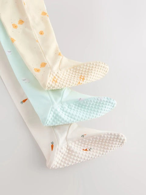 Yellow Spring Character 3 Pack Baby Sleepsuits (0mths-2yrs)