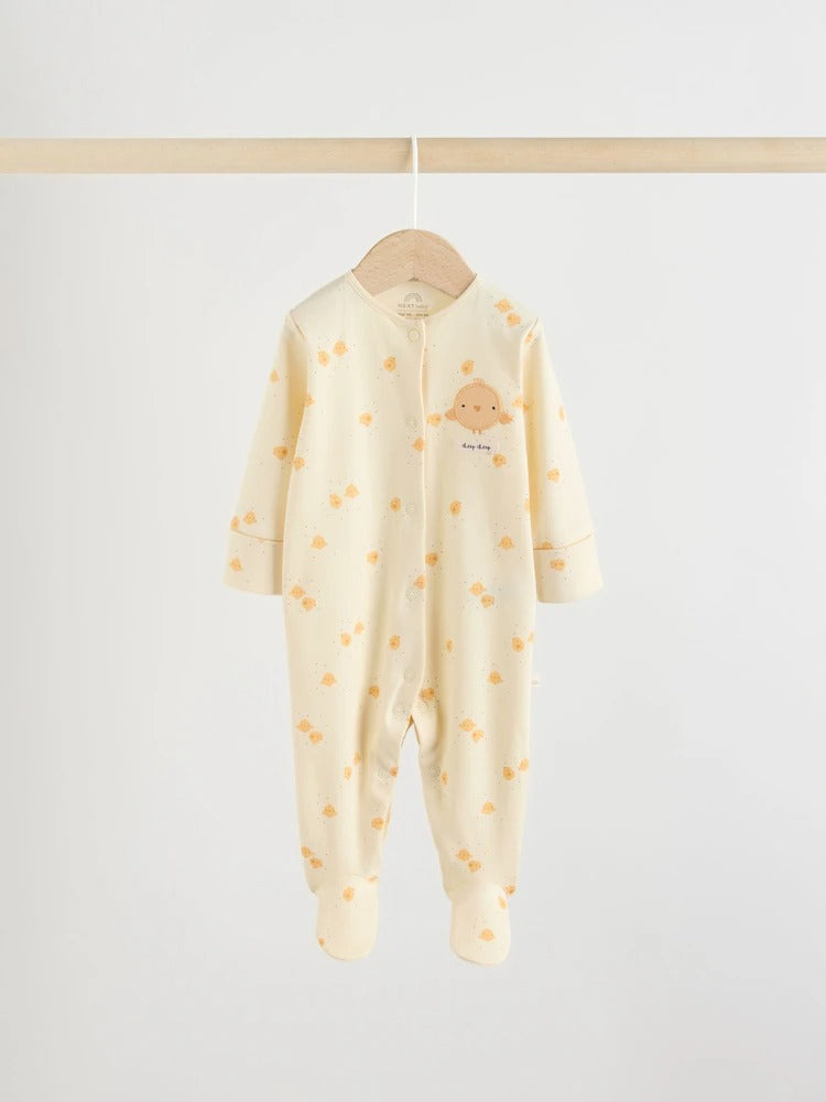 Yellow Spring Character 3 Pack Baby Sleepsuits (0mths-2yrs)